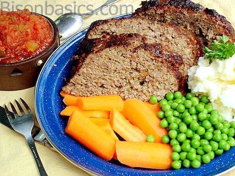 Roasted Garlic Bison Meatloaf