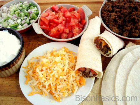 Buffalo and Bean Burritos