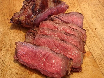 Cooked Steaks Sliced