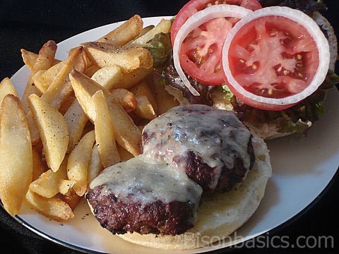 Lightly Seasoned Grilled Bison Burger